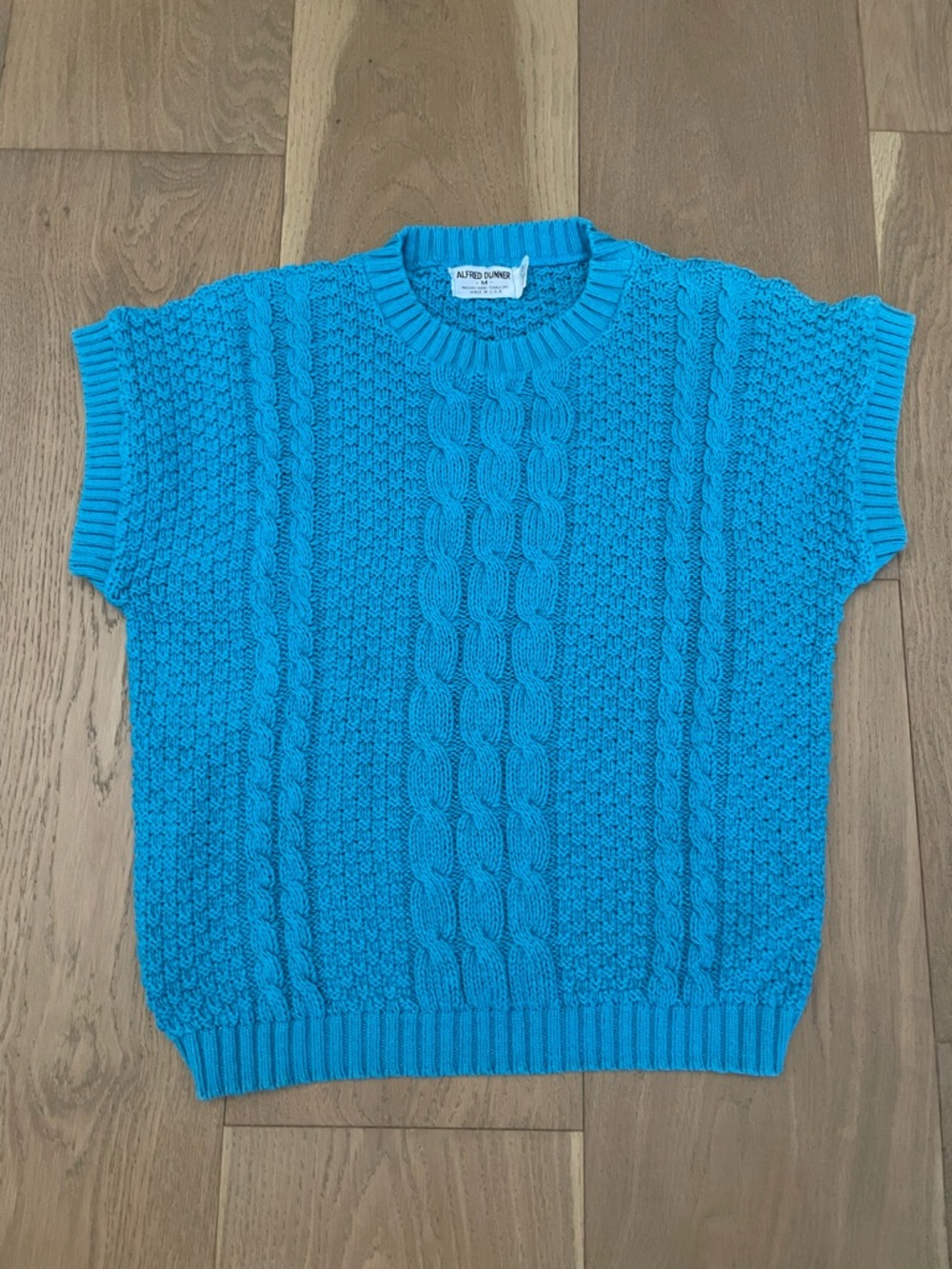 Bright Blue Cable Knit Short-Sleeve Sweater - Alfred Dunner